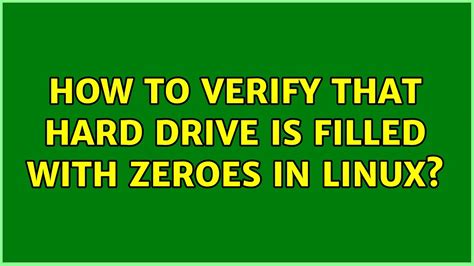 linux drive is filled with zeroes